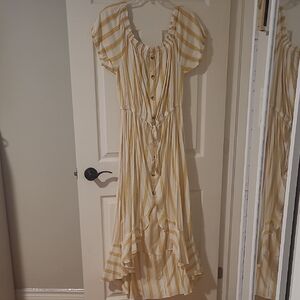 Striped Yellow and White Women's Dress